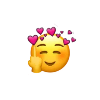 🖕 8c6552c7 絵文字, 中指, 攻撃的, ハート, ユーモア, ジェスチャー telegram sticker