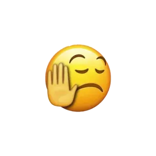 🛑 b8980980 絵文字, フェイスパーム, 失望, 悲しい, 怒り, 手, 失敗 telegram sticker
