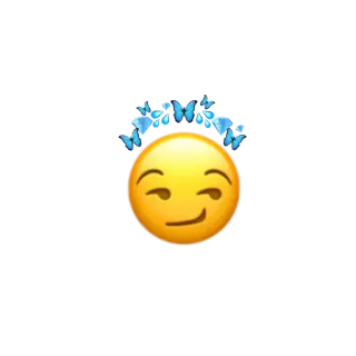 😏 b89b1dda 絵文字, ウインク, 蝶, 顔, 笑顔, 可愛い telegram sticker
