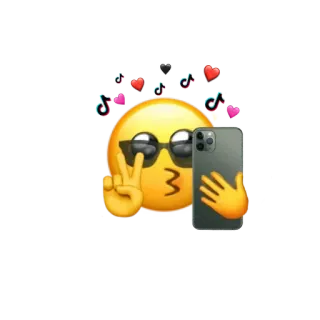 ✌️ c54e1df7 絵文字, ピースサイン, 自撮り, 電話, キス, TikTok, ハート telegram sticker