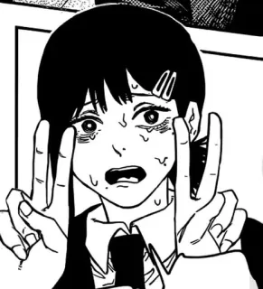 🌟 8cebfd5d Kobeni Higashiyama Chainsaw Man 애니메이션, 만화, 무서운, 평화 기호, 코베니, 히가시야마 telegram sticker