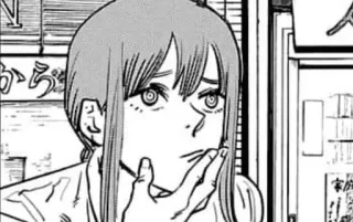 🌟 9b5ffc1b Makima Chainsaw Man 마키마, 체인소 맨, 애니메이션, 만화, 진지한, 생각하는 telegram sticker