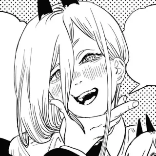 🌟 a27e7565 Power Chainsaw Man 애니메이션, 만화, 캐릭터, 힘, 체인소 맨, 악마, 웃는, 귀여운 telegram sticker