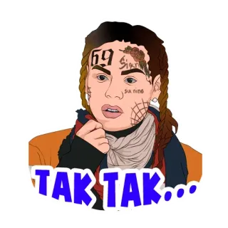 🤨 9ec87a5a 6ix9ine TAK TAK... рэпер, музыка, мультфильм, Tekashi69, Sixnine telegram sticker