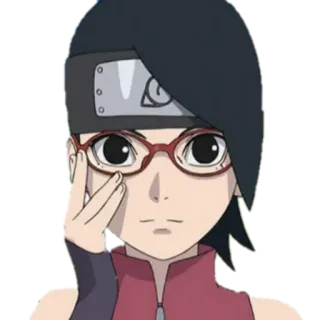 👓 9980f305 Sarada Uchiha Naruto Аниме, Манга, Ниндзя, Сарада Учиха, Клан Учиха, Наруто, Очки, Милый telegram sticker