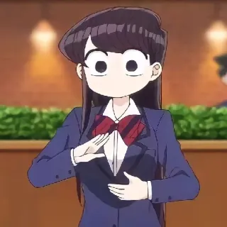 😶 497ebff4 Komi Shouko Komi Can't Communicate アニメ, 制服, 古見さんは、コミュ症です。, 古見硝子, アニメ 女の子 telegram sticker