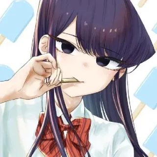 😎 8c6db381 Komi Shouko Komi Can't Communicate アニメ, マンガ, 古見さんは、コミュ症です。, 古見硝子, かわいい, 女の子 telegram sticker