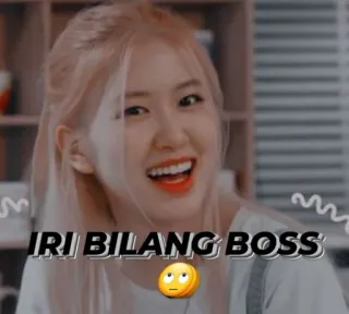 😎 e189fb18 IRI BILANG BOSS Frau, Porträt, Meme, Ausdruck, Blonde Haare telegram sticker