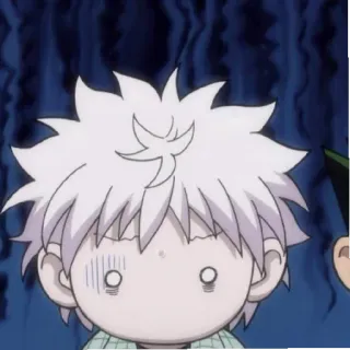 😄 b529b9eb Killua Zoldyck Hunter x Hunter anime, killua, hunter x hunter, shocked, white hair, surprised whatsapp sticker