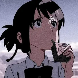 🖤 2a2c159b Anime Mädchen, Trinken, Cartoon, Animiert, Teenager, Frau telegram sticker