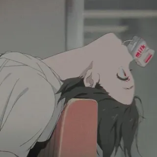 🖤 39316e0a MILK Milch, Person, Anime, Getränk, Entspannung telegram sticker