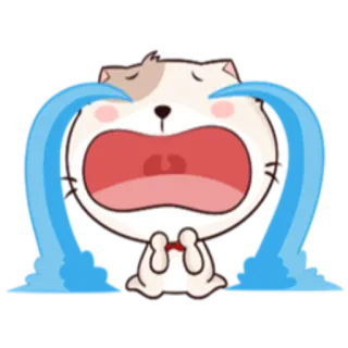 😭 3768c8f9 แมว, ร้องไห้, เศร้า, น้ำตา, อารมณ์, สัตว์ telegram sticker