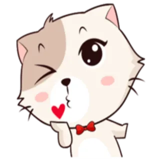 😘 3938f731 แมว, น่ารัก, สัตว์, การ์ตูน, รัก, หัวใจ, จูบ telegram sticker