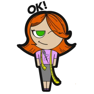 👍 4128e5c8 мультфильм, шитье, мода, портной, женщина, дизайн whatsapp sticker
