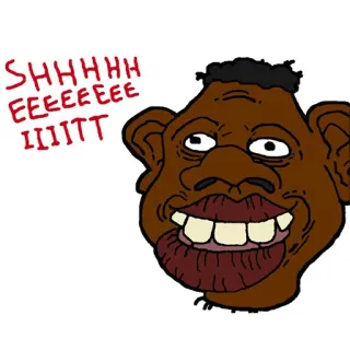 🤬 4f670e8d SHHHHH EEEEEEE IIIIIITT ofensif, kata kasar, kartun, bahasa gaul, merendahkan telegram sticker