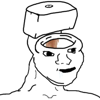 🙄 85ff4638 Meme, Otak, Kosong, Kepala, Diagram, Berpikir telegram sticker