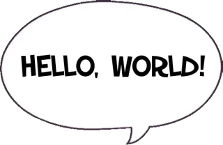 👋 6d11c3ae HELLO, WORLD! olá, mundo, balão de fala, saudação, programação, codificação telegram sticker