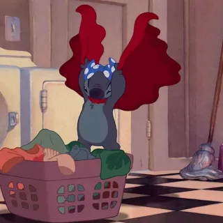 🦇 3fa5ae39 Stitch Lilo & Stitch kartun, alien, laundry, superhero, Disney telegram sticker
