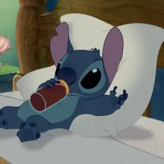 🍼 7972c442 Stitch Lilo & Stitch Kartun, Disney, Imut, Alien, Minum telegram sticker