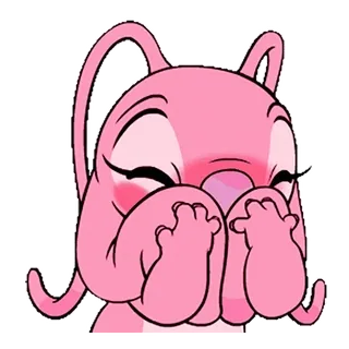 ☺️ 0e04ed3e Angel ดิสนีย์, เอเลี่ยน, สีชมพู, น่ารัก, ตัวละคร telegram sticker
