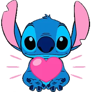 💓 d9b6a6e7 Stitch Lilo & Stitch น่ารัก, ดิสนีย์, เอเลี่ยน, ความรัก, หัวใจ telegram sticker