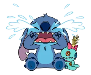 😭 25244f78 Stitch Lilo & Stitch 스티치, 릴로 & 스티치, 디즈니, 울음, 슬픈, 눈물 telegram sticker