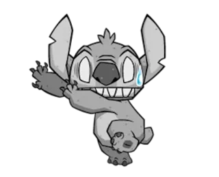 😱 412b1234 Stitch 스티치, 만화, 디즈니, 캐릭터, 외계인, 가운데 손가락 telegram sticker