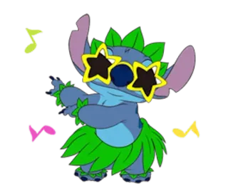 😛 45eb6685 Stitch 만화, 스티치, 디즈니, 외계인, 춤, 훌라 telegram sticker
