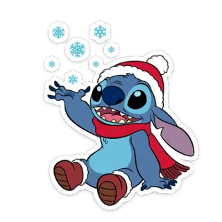 ❄️ 6a285026 Stitch Stitch, Disney, Natal, inverno, floco de neve, desenho animado telegram sticker