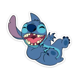 🤣 a41defce Stitch Lilo & Stitch Stitch, Lilo & Stitch, Desenho animado, Alienígena, Azul, Rindo telegram sticker