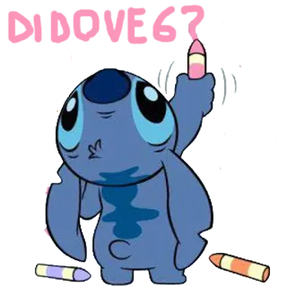 🐨 2263ebc6 Stitch BI LOVE Lilo & Stitch, Disney, Alien, Lindo, Dibujo, Arte telegram sticker
