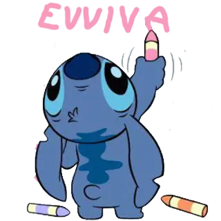 🐨 234d581e Stitch EVLYYA Stitch, Lilo y Stitch, lápiz de color, mono telegram sticker