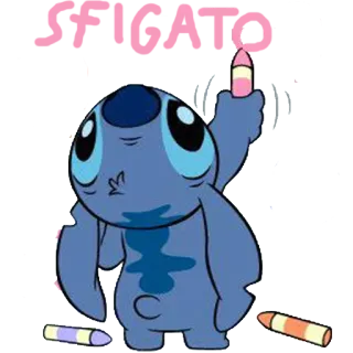 🐨 272d7c73 Stitch SFICATO puntada, dibujos animados, crayón, dibujo telegram sticker