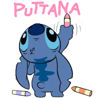 👠 3117c46a Stitch PUTAINA dibujos animados, Stitch, ofensivo, palabrota telegram sticker