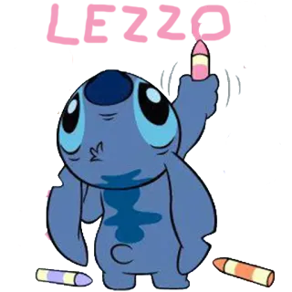 🐨 6e37a8be Stitch LEZZO dibujos animados, personaje, Lilo & Stitch, mono, juguetón telegram sticker