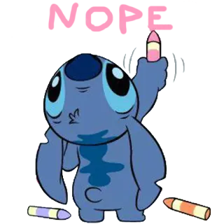 🐨 752944ff Stitch Lilo & Stitch NOPE stitch, disney, nope, dedo corazón, dibujos animados telegram sticker