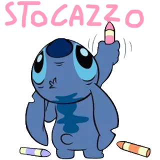 🐨 a2e0aadb Stitch STOCAZZO stitch, disney, dibujos animados, dedo medio telegram sticker