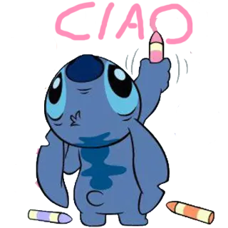 👋 aaea18c1 Stitch CIAO dibujos animados, Stitch, crayón, ciao telegram sticker