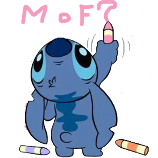 🐨 cb34990a Stitch MERRY Stitch, lápiz de color, Disney, Alegre telegram sticker