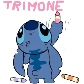 🐨 d3f3ddee Stitch TRIMONE Stitch, Disney, dibujos animados, Lilo & Stitch, personaje telegram sticker