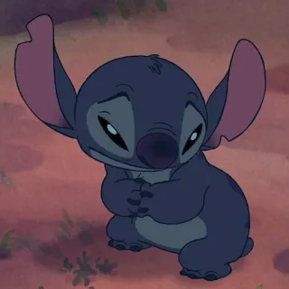 ❣️ 04baf8a9 Stitch Lilo & Stitch schattig, cartoon, alien, verdrietig, blauw, Disney whatsapp sticker