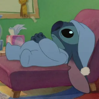 ❣️ 458d1aca Stitch Lilo & Stitch disney, slaperig, schattig, cartoon, alien whatsapp sticker