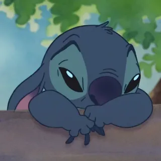 ❣️ 4bf8b973 Stitch Lilo & Stitch verdrietig, blauw, Disney, alien, schattig whatsapp sticker