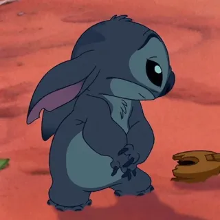 ❣️ 63af8748 Stitch Lilo & Stitch schattig, alien, cartoon, verdrietig, Disney whatsapp sticker