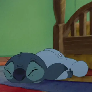 ❣️ 6f6db664 Stitch Lilo & Stitch slaap, slapen, moe, alien, cartoon whatsapp sticker