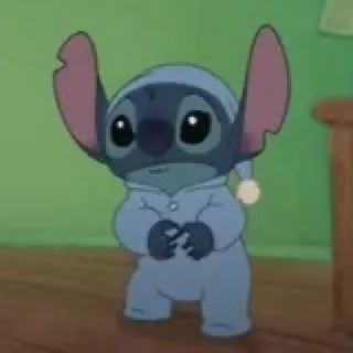 🧡 ae2e8c39 Stitch Lilo & Stitch Cartoon, Schattig, Alien, Slaperig, Pyjama whatsapp sticker