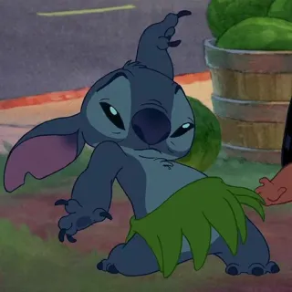 ❣️ ec735cb7 Stitch Lilo & Stitch Alien, Schattig, Cartoon, Disney, Blauw whatsapp sticker