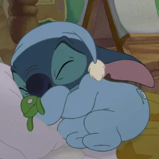 ❣️ f538c4f1 Stitch Lilo & Stitch slaap, slapen, schattig, cartoon, alien whatsapp sticker