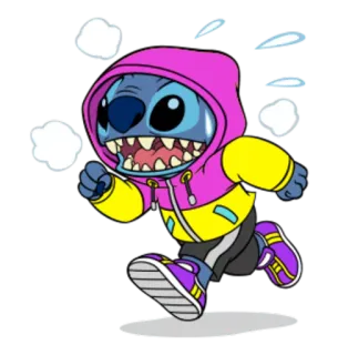 🏃 856f0da4 Stitch การ์ตูน, สติทช์, ดิสนีย์, ตัวละคร, วิ่ง telegram sticker