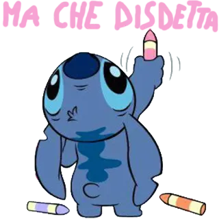 🐨 32b58b33 Stitch Ma cie du bit Stitch, Lilo & Stitch, krijt, Disney, alien telegram sticker